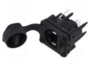 Connector: RJ45; socket; Cat: 5e; with cover; 8p8c; THT; 19.8x24mm AMPHENOL