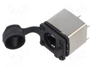 Connector: RJ45; socket; Cat: 5e; shielded,with cover; 8p8c; THT AMPHENOL