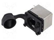 Connector: RJ45; socket; Cat: 5e; shielded,with cover; 8p8c; THT AMPHENOL