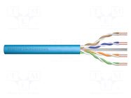Wire; U/UTP; 4x2x23AWG; 6a; wire; Cu; Insulation: HDPE; light blue DIGITUS
