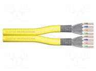 Wire; S/FTP; 8x2x22AWG; 7a; wire; Insulation: LSZH; yellow; 500m DIGITUS