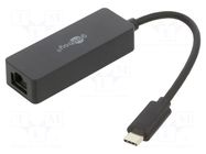 USB to Ethernet adapter; USB 3.1; PnP; black; 5Gbps; 0.1m GOOBAY