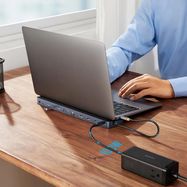 Baseus EliteJoy Gen2 Universal 12-in-1 USB HUB with 25cm USB-C Cable, Notebook Stand, USB-A / USB-C / DP / HDMI / SD / TF / RJ45 / 3.5mm Jack / PD 100W Gray (WKSX030213), Baseus