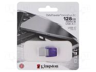 Pendrive; USB 3.2 Gen 1; 128GB; R: 200MB/s; violet; USB A,USB C KINGSTON TECHNOLOGY