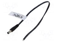 Cable; 2x0.52mm2; wires,DC 5,5/2,5 plug; straight; black; 0.25m ESPE