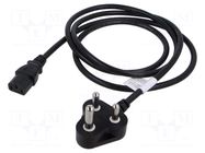 Cable; 3x1mm2; IEC C13 female,IS 1293 (M) plug; PVC; 5m; black LIAN DUNG