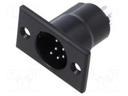 Connector: XLR; socket; male; AC; 7.5A; 133V; PIN: 6; IP40; straight AMPHENOL