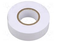 Tape: electrical insulating; W: 25mm; L: 20m; Thk: 0.19mm; white ANTICOR