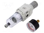 Compressed air filter/regulator; 850l/min; Working press: 10bar SMC