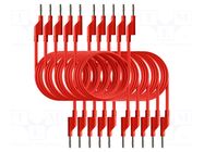 Test leads; 50VAC,120VDC; 10A; banana plug 4mm,both sides; red PEAKTECH