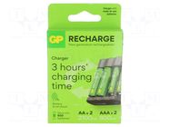 Charger: for rechargeable batteries; Ni-MH; Size: AA,AAA; Economy GP