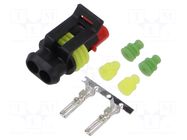 Connector: wire-wire; plug; female; Superseal 1.5; 24VDC; PIN: 2 TE Connectivity