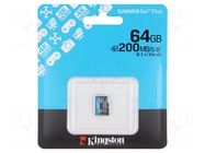 Memory card; microSD; R: 170MB/s; W: 70MB/s; Class 10 UHS I U3 KINGSTON TECHNOLOGY