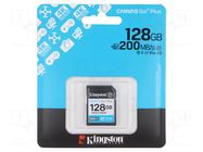 Memory card; microSD; R: 200MB/s; W: 100MB/s; Class 10 UHS I U3 KINGSTON TECHNOLOGY