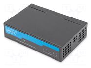 Switch Ethernet; DC 5V female,RJ45 socket x5; black; 148.8kbps DIGITUS