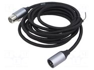 Cable; XLR male 3pin,XLR female 3pin; 3m; Plating: nickel plated VENTION