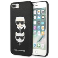 Karl Lagerfeld Saffiano Karl&amp;Choupette Head case for iPhone 7 Plus / iPhone 8 Plus - black, Karl Lagerfeld
