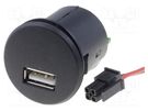 USB power supply; USB A socket; Sup.volt: 7÷12VDC; 5V/2.1A; black PER.PIC.