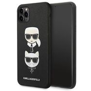 Karl Lagerfeld Saffiano Karl&amp;Choupette Head case for iPhone 11 Pro Max - black, Karl Lagerfeld