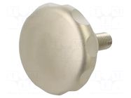 Knob; Ø: 60mm; M12; 25mm; H: 64mm; stainless steel; with stud bolt ELESA+GANTER