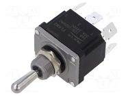 Switch: toggle; Pos: 3; DP3T; ON-OFF-ON; 16A/250VAC; 20A/24VDC FILN