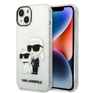 Karl Lagerfeld Glitter Karl&amp;Choupette case for iPhone 14 Plus - transparent, Karl Lagerfeld