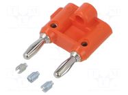 Connector: 4mm banana; stackable safety shunt; 15A; 5kV; orange POMONA