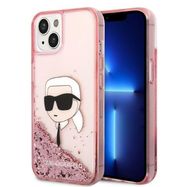 Karl Lagerfeld Glitter Karl&#39;s Head case for iPhone 14 Plus - pink, Karl Lagerfeld