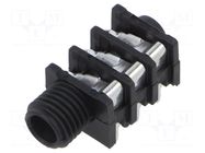 Connector: Jack 6,3mm; socket; female; angled 90°; THT CLIFF