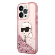 Karl Lagerfeld Glitter Karl&#39;s Head case for iPhone 14 Pro Max - pink, Karl Lagerfeld