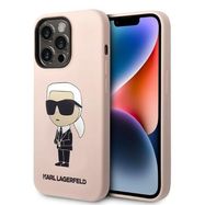 Karl Lagerfeld Silicone Ikonik case for iPhone 14 Pro Max - pink, Karl Lagerfeld