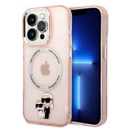 Karl Lagerfeld Iconic Karl&amp;Choupette MagSafe case for iPhone 14 Pro - pink, Karl Lagerfeld