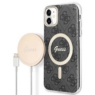 Set Guess GUBPN61H4EACSK Case+Charger iPhone 11 6.1" black/black hard case 4G Print MagSafe, Guess