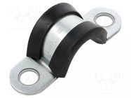Fixing clamp; ØBundle : 18mm; W: 20mm; steel; Cover material: EPDM KALE