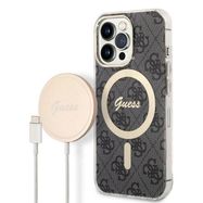 Set Guess GUBPP13XH4EACSK Case+ Charger iPhone 13 Pro Max black/black hard case 4G Print MagSafe, Guess