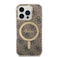 Set Guess GUBPP14LH4EACSW Case+ Charger iPhone 14 Pro 6.1" brown/brown hard case 4G Print MagSafe, Guess