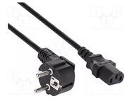 Cable; 3x1.5mm; PVC; Len: 5m; black; 10A; 250V; Core: Cu AKYGA