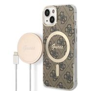 Set Guess GUBPP14MH4EACSW Case+ Charger iPhone 14 Plus 6.7" brown/brown hard case 4G Print MagSafe, Guess