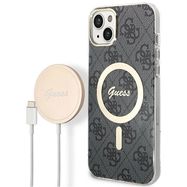 Set Guess GUBPP14SH4EACSK Case+ Charger iPhone 14 6.1" black/black hard case 4G Print MagSafe, Guess
