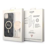 Set Guess GUBPP14SH4EACSK Case+ Charger iPhone 14 6.1" black/black hard case 4G Print MagSafe, Guess