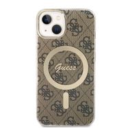 Set Guess GUBPP14SH4EACSW Case+ Charger iPhone 14 6.1&quot; brown/brown hard case 4G Print MagSafe, Guess