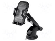 Car holder; black; for windscreen; Enclos.mat: ABS,silicone SAVIO