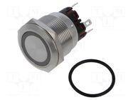 Switch: vandal resistant; Pos: 2; SPDT; 5A/250VAC; IP65; ON-ON; blue BULGIN