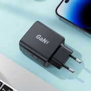 Fast charger GaN 35W PD 2x USB C Acefast A49 - black, Acefast