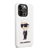 Karl Lagerfeld KLHCP14LSNIKBCH iPhone 14 Pro 6.1" hardcase white/white Silicone Ikonik, Karl Lagerfeld