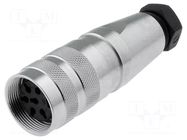Connector: M16; plug; female; PIN: 6; 5A; 300V; C091D; soldering AMPHENOL