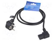 Cable; 3x0.75mm2; PVC; 1.2m; black; 3A; 250V SAVIO