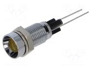 Indicator: LED; recessed; yellow; Ø8mm; for PCB; brass; ØLED: 5mm MENTOR
