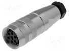 Connector: M16; plug; female; soldering; for cable; PIN: 7; 5A; 300V AMPHENOL