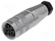 Connector: M16; plug; female; PIN: 7; 5A; 300V; C091D; soldering; 360° AMPHENOL